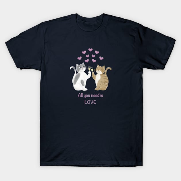 All you need is love cats T-Shirt by AbbyCatAtelier